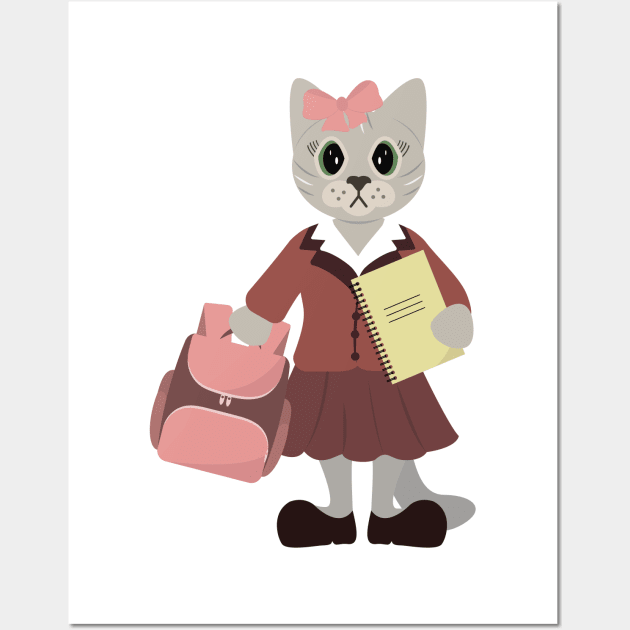 Cat schoolgirl Wall Art by Alexandra